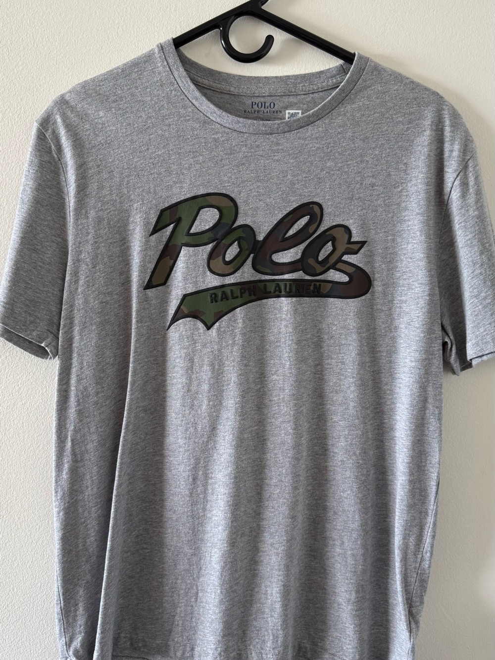 Polo by Ralph Lauren Gray Tee with Camouflage Script Logo